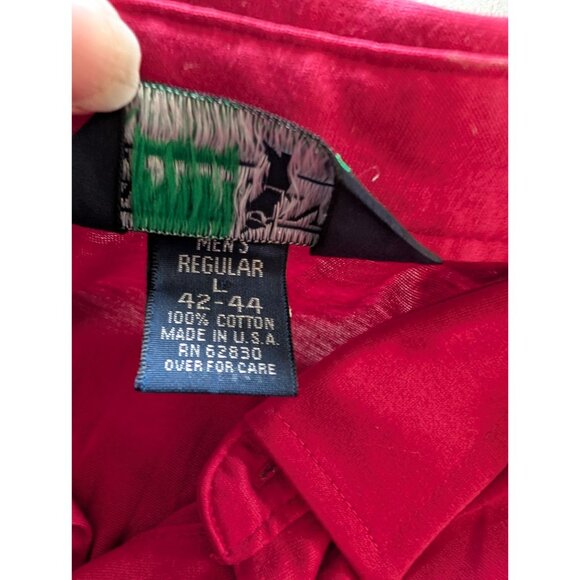 Lands End Golf Mens Regular Polo Shirt L 42-44 Red 100% Cotton Short Sleeve Pock - Picture 3 of 3